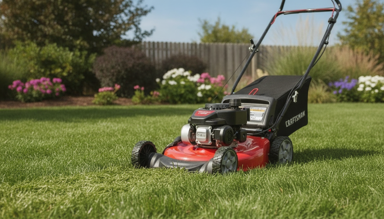 21-Inch 140cc Gas Push Mower: 3-in-1 Cutting Guide