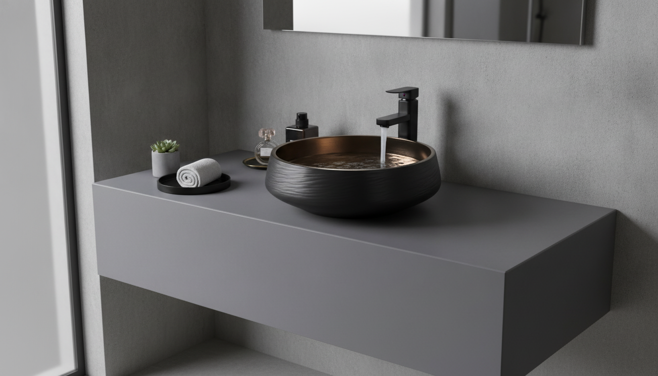 Black & Bronze Ceramic Bathroom Sink Set: Install + Care