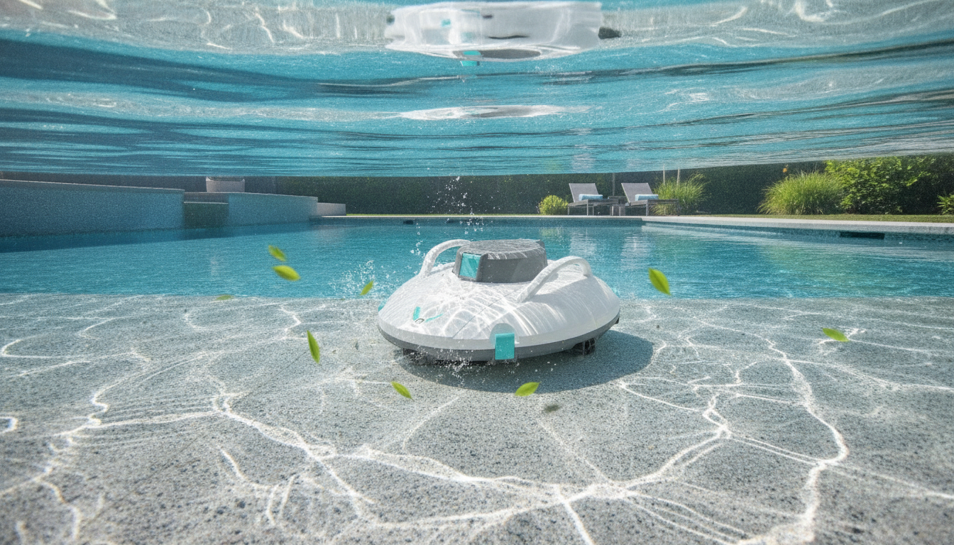 Cordless Robotic Pool Cleaner: Strong Suction & Self-Parking
